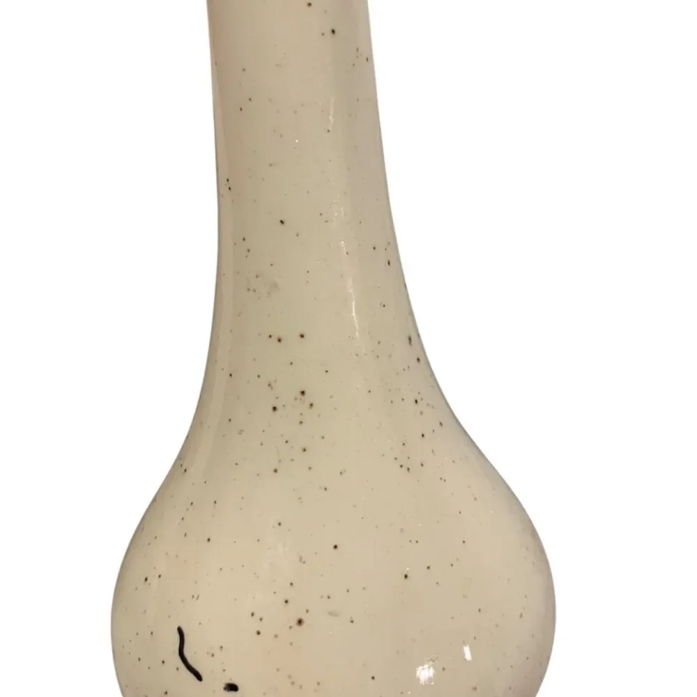 Handmade Pottery Bud Vase Floral Hand Painted Signed and Marked Cottagecore